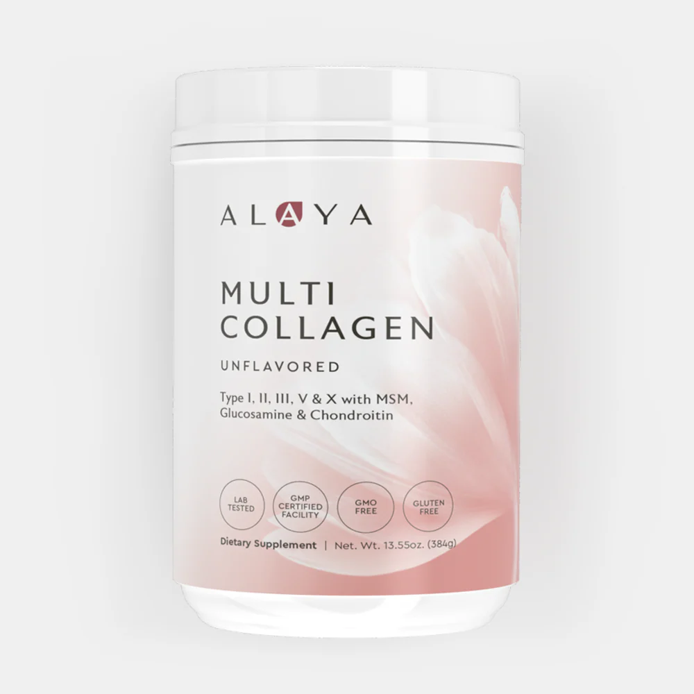 Alaya Multi Collagen Powder - Type I, II, III, V, X Hydrolyzed Collagen Peptides Protein Powder Supplement with MSM + GC (Unflavored) (40 Servings)